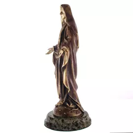 Статуэтка из бронзы "Дева Мария" змеевик