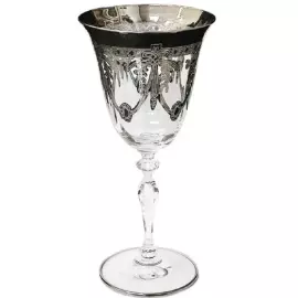 Набор бокалов для вина на 6 персон, прозрачный с платиновым декором