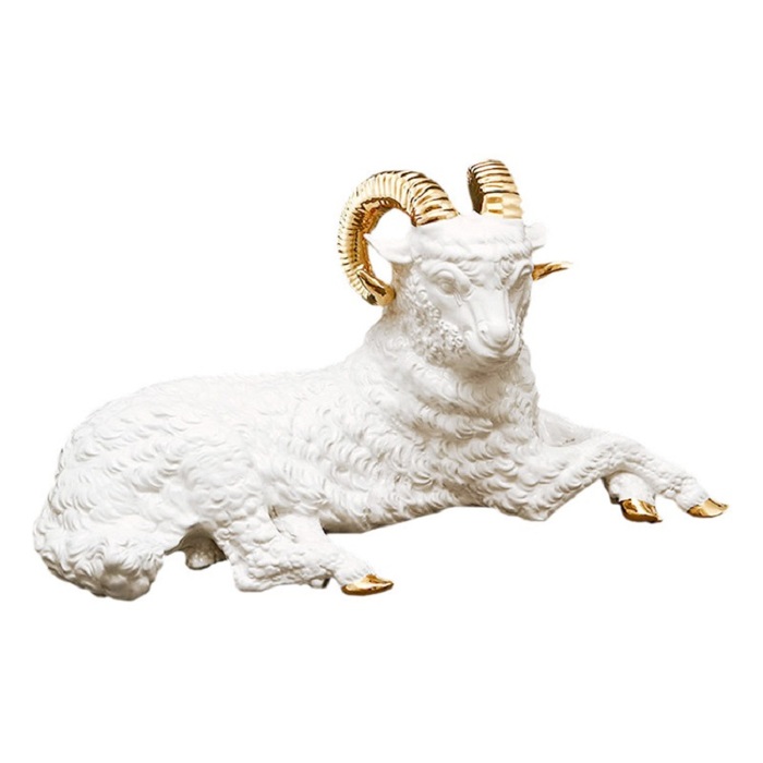 Statuette "Mountain sheep" with golden horns