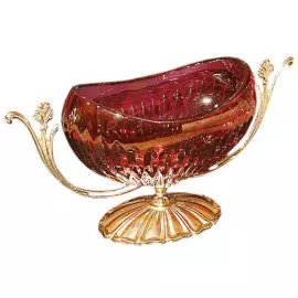 Конфетница красная, хрусталь