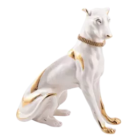 Статуэтка "Собака" (цвет слоновой кости с золотой отделкой)