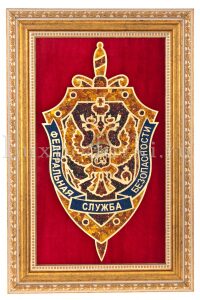 Amber panel "Coat of Arms of the FSB"