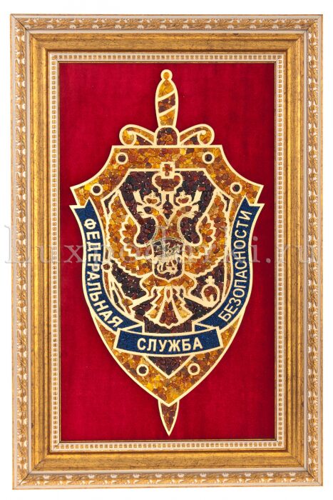 Amber panel "Coat of Arms of the FSB"