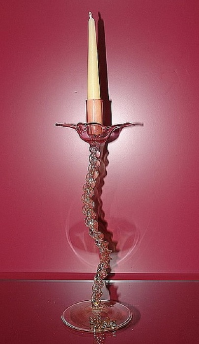 Candle holder "Flowers" (pink)