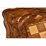 Chess + backgammon carved "Nerken" (with handle)