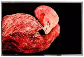 Авторское ювелирное панно "Фламинго"