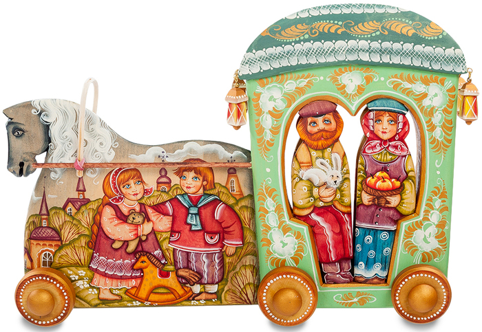Carved figurine "Walk" (large, artistic painting)