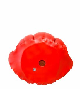 The piggy bank is a big "Girl in a red dress"