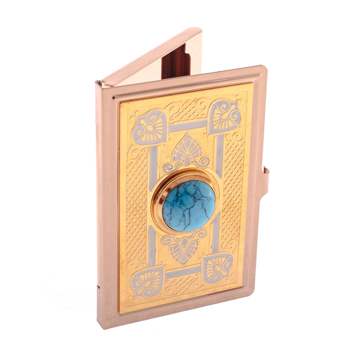 Pocket business card holder "Elegant" with blue agate, Zlatoust