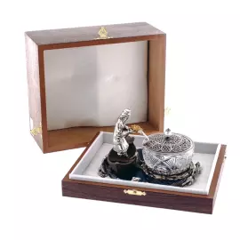 Икорница "Старик с неводом" Златоуст, серебрение