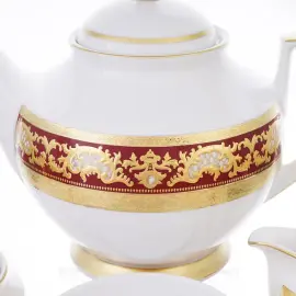 Чайный сервиз Alena 3D Bordeaux Gold Constanza на 6 персон, 17 предметов