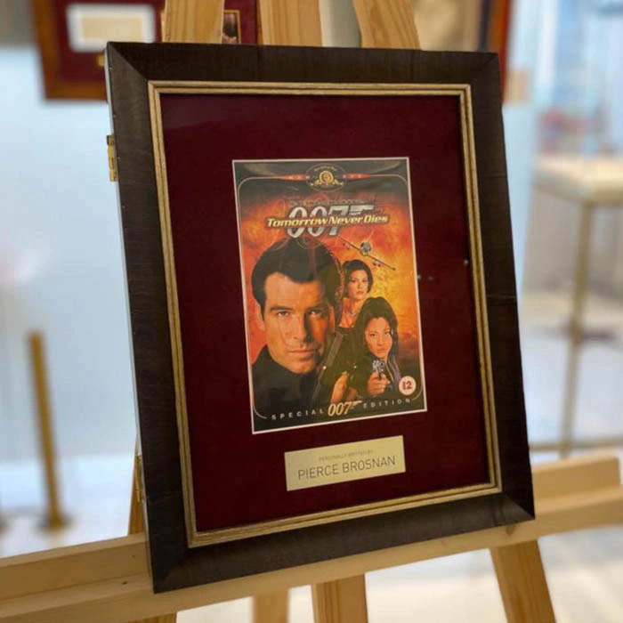 The DVD "Tomorrow will never die" with an autograph. Pierce Brosnan
