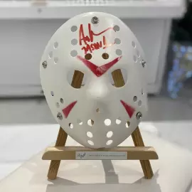Replica of the mask from the movie "Friday the 13th" with an autograph. Ari Lehman
