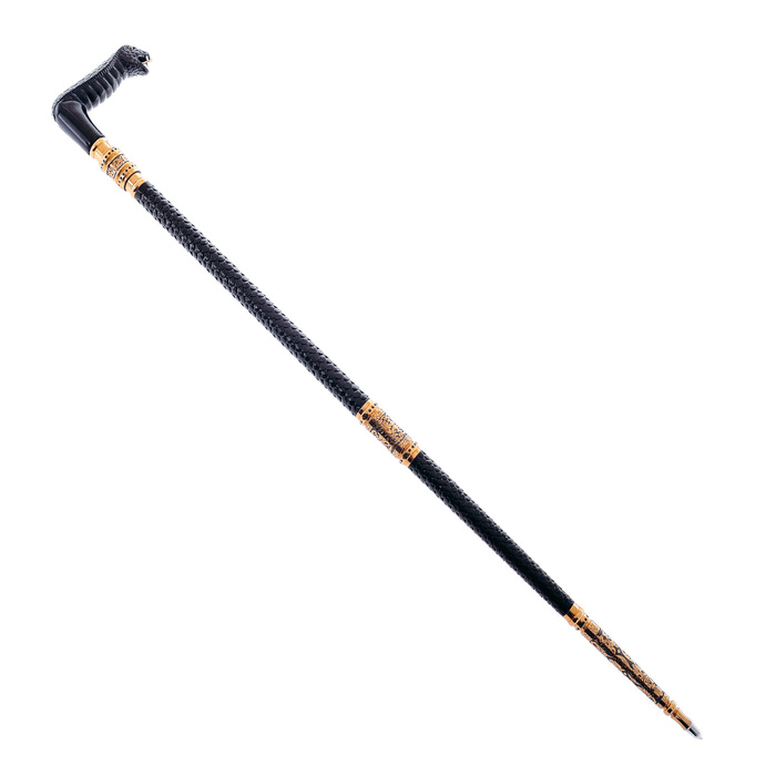 Cane "Cobra Throw" African walnut, Chrysostom