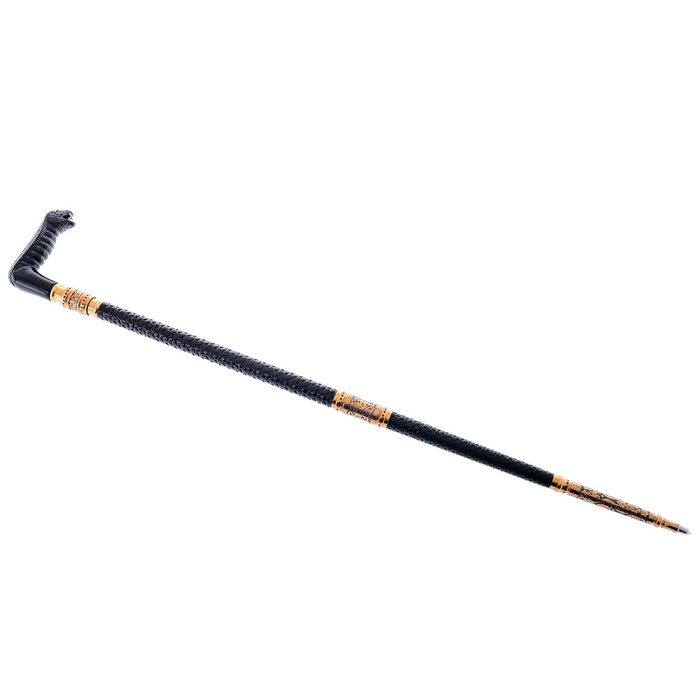 Cane "Cobra Throw" African walnut, Chrysostom