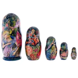 Матрешка на 5 мест "Морская царица" 15 см Матрешка на 5 мест "Морская царица" 15 см