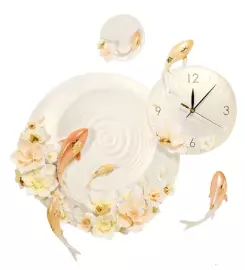 Часы "Карпы кои" розовые