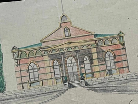 Собственноручный эскиз с автографом Фёдора Шехтеля