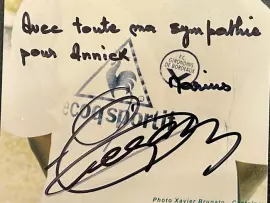 Фото с рукописным обращением и автографом. Мариус Трезор