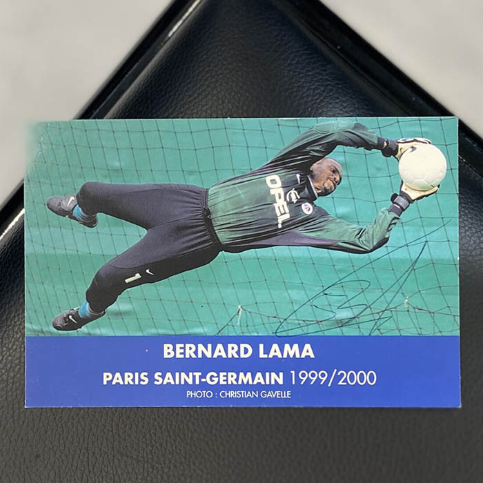 An autographed photo. Bernard Lama