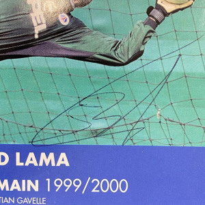 An autographed photo. Bernard Lama