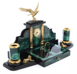 Письменный набор "Президент" малахит