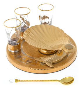 Caviar bowl with 3 stacks "Shell" Zlatoust