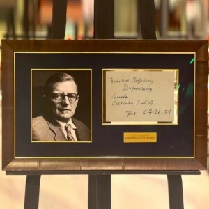 A handwritten note by Dmitry Shostakovich
