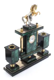 Письменный набор "Буцефал" из малахита, Златоуст Письменный набор "Буцефал" из малахита, Златоуст