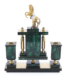 Письменный набор "Буцефал" из малахита, Златоуст Письменный набор "Буцефал" из малахита, Златоуст