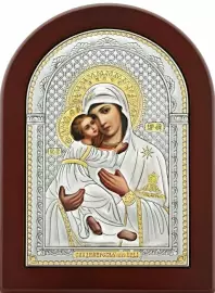 Икона "Владимирская Божия Матерь" коричневое дерево