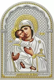 Икона "Владимирская Божия Матерь" белое дерево в размер оклада