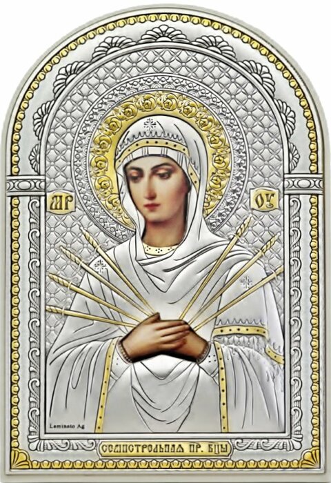 The icon of the "Seven-arrow Mother of God" is a white tree in the size of the salary