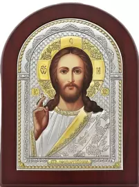 Икона "Господь благославляющий" коричневое дерево