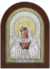 Икона Божией Матери "Умиление" коричневая