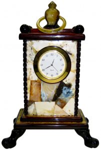 Table clock made of amber "Carmen"