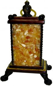 Table clock made of amber "Carmen"