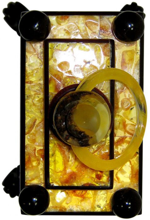 Table clock made of amber "Carmen"