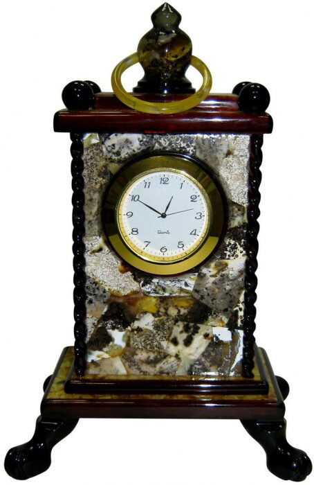 Table clock made of amber "Carmen"