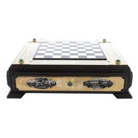 Шахматы из белого мрамора и долерита "Баталия" Златоуст