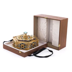 Lazurite casket with topaz, cubic zirconia and enamel, Zlatoust