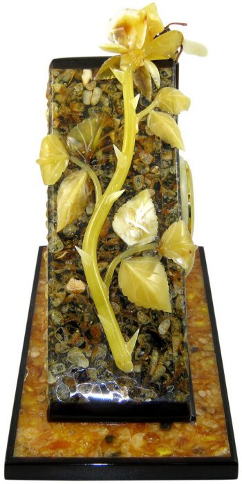 Table clock made of amber "Rose"