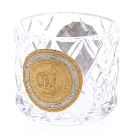 Набор для виски со штофом и 2 стаканами на квадратной подставке, Златоуст