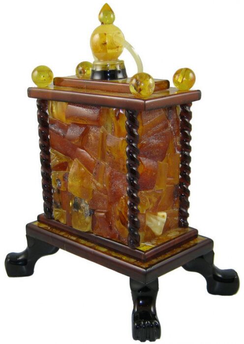 Table clock made of amber "Square"