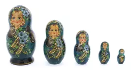 Матрешка на 5 мест "Незабудки" 14 см