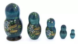 Матрешка на 5 мест "Незабудки" 14 см