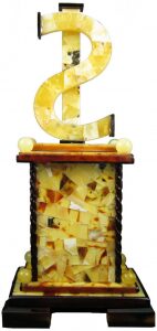 Table clock made of amber "Bucks"