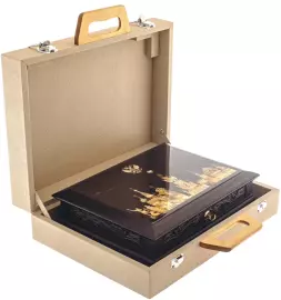 Шкатулка с янтарем "Столица" мореный дуб