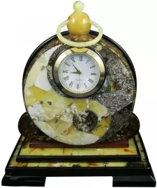 Часы настольные из янтаря "Инь-Янь"