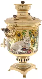 Самовар "Коты и подсолнухи" (угольный)